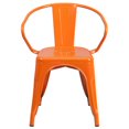 thumbnail image 4 of Commercial Grade 4 Pack Orange Metal Indoor-Outdoor Chair with Arms, 4 of 7