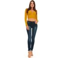 thumbnail image 4 of Cover Girl Jeans juniors plus size Perfect Mid Rise Comfy Skinny Jeans khaki black or blue, 4 of 6