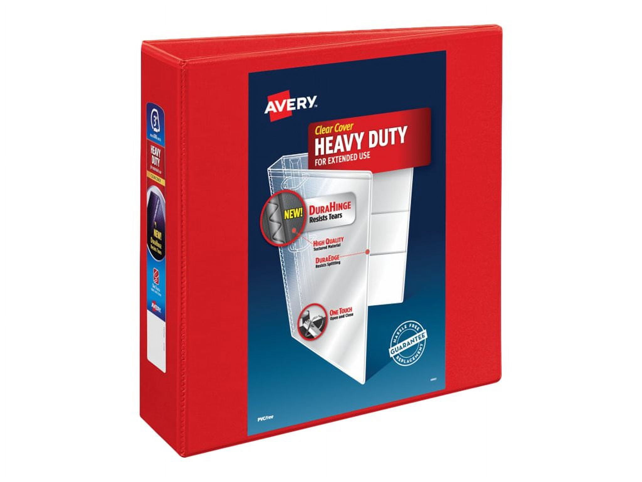 Avery Heavy-Duty View Binder with DuraHinge and One Touch EZD Rings ,BNDR,HDVW,3",1-TCH,RNG,RD
