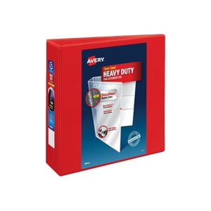 Avery Heavy-Duty View Binder with DuraHinge and One Touch EZD Rings ,BNDR,HDVW,3",1-TCH,RNG,RD