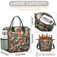 thumbnail image 4 of Tropical Flower and Leaves Lunch Bag - Large Insulated & Leakproof Tote, Multi-Pocket Design, 4 of 6