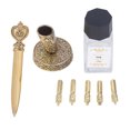 thumbnail image 2 of Feather Pen Set with 5 Interchangeable Nib Letter Opener Pen Holder Ink Empty Bottle Quill Pen Set for Student Birthday Gray, 2 of 14