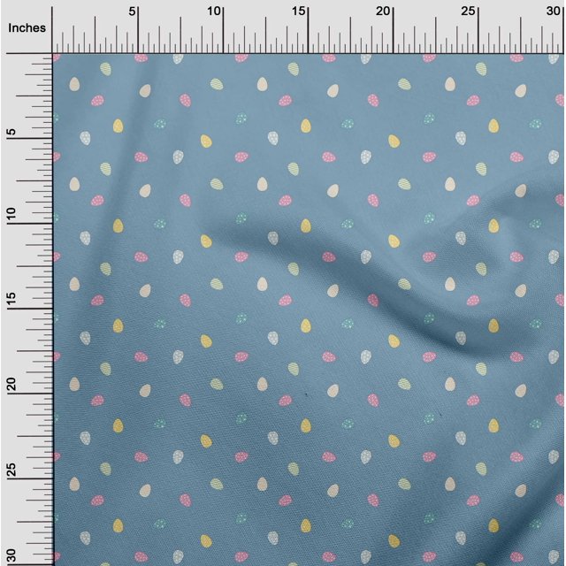 oneOone Georgette Viscose Fabric Egg Easter Print Fabric by Yard 42 Inch Wide
