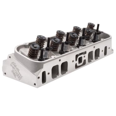 Edelbrock Tête de Cylindre 50459 E-Street; Assemblée; Chevy Big Block; Aluminium Naturel; Port d'Admission Ovale 290 CC; Port d'Échappement 110 CC; Volume de Chambre 110 CC; Valve d'Admission 2.19 Pouces