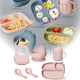 thumbnail image 1 of Boreal Craft Place Mats for Kitchen Table Place Mates for 4 Dinner Table Mats Silicone Baby Feeding Set Baby Led Weaning Supplies With Suction Cup Divider Tray Toddler Self Feeding Tableware Set, 1 of 6