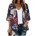 thumbnail image 1 of TIMIFIS Womens Floral Chiffon Kimono Cardigans Loose Beach Cover Up Half Sleeve Tops-Navy-3-XXXXLFall, 1 of 7