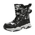 thumbnail image 1 of Curenmufel Bottes de Randonnée pour Tout-Petits Bébé Garçon Fille Chaussures d'Hiver Chaudes à Enfiler Bottes de Neige Nourrisson Confortables Résistance à l'Eau Chaussures Intérieur Extérieur Taille 4 (Noir, Grands Enfants 4), 1 of 9