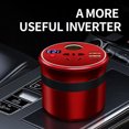 thumbnail image 3 of Tignapoo 150W High-Power Car Inverter with QC3.0 Fast Charge, 12V to 110V, Dual USB + Type-C + Universal Socket + Cigarette Lighter, Red Aluminum Alloy Design, 3 of 6