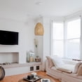 thumbnail image 2 of 1-Light Matte White Pendant Lighting with Rattan Shade, 2 of 9