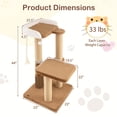 thumbnail image 3 of Costway 44" Cat Tree for Indoor with Plush Padded Perch Scratching Posts Jumping Platform, 3 of 10