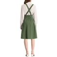 thumbnail image 3 of Unique Bargains Jupe Midi Plissée à Bretelles Rétro à Taille Élastique pour Femme Vert Armée G, 3 of 7