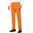 thumbnail image 4 of INSPIRE CHIC Men's Slim Fit Trousers Flat Front Solid Color Business Pants 38 Orange, 4 of 7