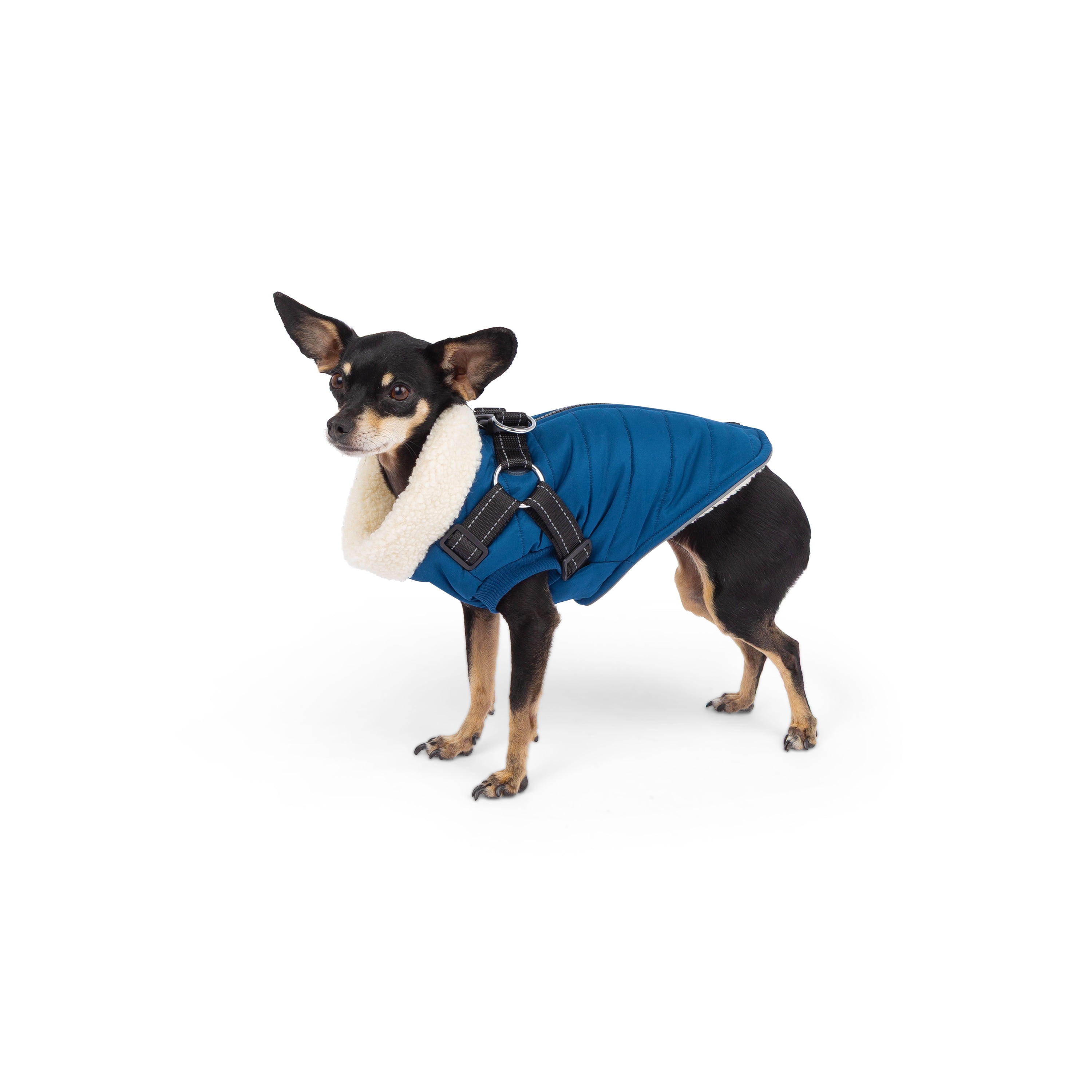 One Paw, Light Quilted Dog Vest with Harness, Navy, Single Piece, M