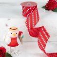 thumbnail image 1 of Northlight Diagonal Hearts Valentine's Day Wired Craft Ribbon - 2.5" x 10 Yards - Red and White, 1 of 6