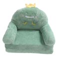thumbnail image 2 of Cartoon Green Dinosaur Foldable Kid Sofa With Wide Handle, Soft Breathable Toddler Chair For Reading Relaxing Sleeping, 2 of 8
