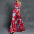 thumbnail image 1 of Robes d'Été Grande Taille pour Femmes 2024 Col Contraste de Couleurs Jupe Longue avec Patchwork Épaules Dénudées Robe Imprimée Économisez jusqu'à 65 % de Rabais!, 1 of 6
