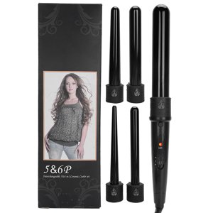Curling Iron Wand Set,5‑In‑1 Curling Iron LED Adjustable Temperature Curling Iron Curling Iron Unrivaled Performance
