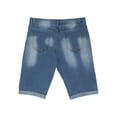 thumbnail image 3 of EOYWHK Mens 100% Denim Shorts Ripped Jean Shorts Stretch Elastic Waist Relaxed Fit Button Zipper Shorts with Pockets, 3 of 5