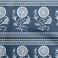 thumbnail image 1 of oneOone Polyester Spandex Bleu Sarcelle Tissu Maxican Floral Robe Tissu Tissu Imprimé par la Cour 56 Pouces de Large, 1 of 4