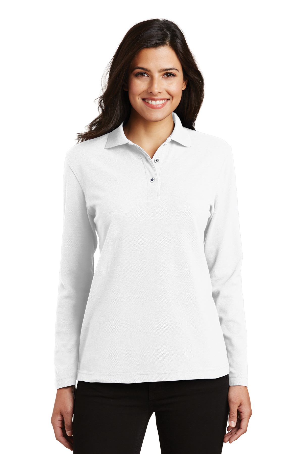Port Authority Polo à Manches Longues pour Femmes Effet Soie. L500LS