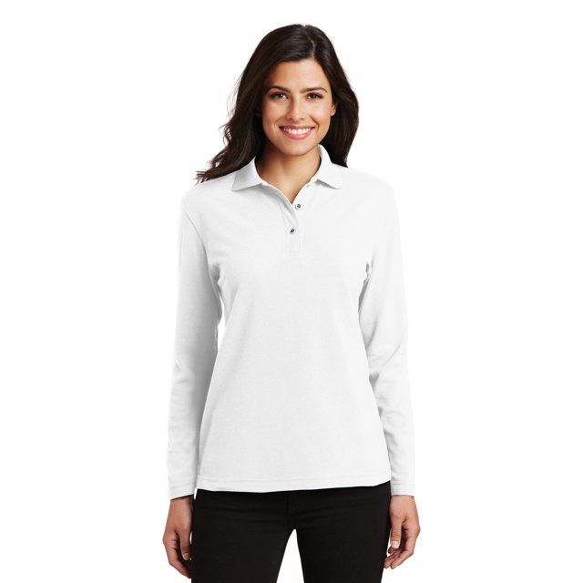 Port Authority Polo à Manches Longues pour Femmes Effet Soie. L500LS