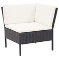 thumbnail image 2 of vidaXL 3 Piece Garden Lounge Set with Cushions Poly Rattan Black, 2 of 5