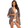thumbnail image 1 of Cardigan Kimono Ample en Mousseline Transparente à Manches 3/4 à Imprimé Floral pour Femmes P-3TTG, 1 of 4