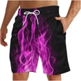 thumbnail image 2 of Mens Shorts, Mens Casual Independence Day Printed Drawstring Trouser Beach Shorts Pants with Pocket, 2 of 4