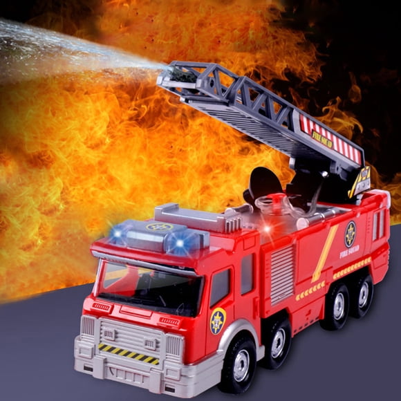 Electric Fire Truck Toy, With Rotatable Extended Fire Ladder Kids Fire Truck Toy, Christmas Gifts For Kids Birthday Gifts