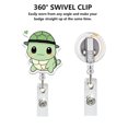 thumbnail image 4 of Cute Acrylic Turtle Retractable Badge Reel Rotating ID Badge Holder for Doctor Nurse Teacher Student, 4 of 4