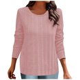thumbnail image 1 of AherBiu Chandails à Manches Longues pour Femmes, Col Ras du Cou, Chandail de Printemps, Haut, T-Shirts, Couleur Unie, 1 of 6