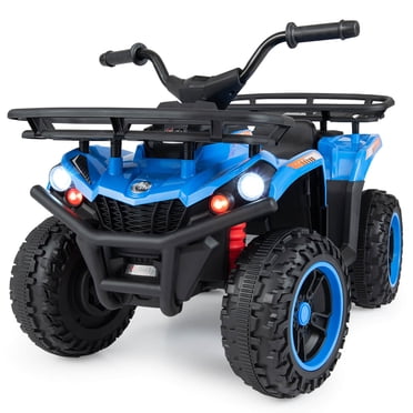 Costway 24V 4-Wheeler Ride on Toy with Slow Start, Songs, Stories, Tunes, MIC/SD/USB Port Blue
