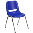 thumbnail image 1 of HERCULES Series 880 lb. Capacity Navy Ergonomic Shell Stack Chair with Chrome Frame and 18'' Seat Height, 1 of 9