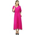 thumbnail image 4 of Bimba Robe Kaftan Longue en Rayonne pour Femme avec Pompon, Designer Chic, Maxi Caftan, 4 of 9