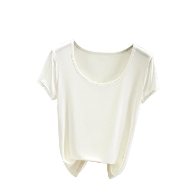 Yuyuzo Hauts de Pyjama Grande Taille pour Femmes Manches Courtes Haut de Pjs Col Rond Chemises de Nuit Doux Confortables Vêtements d'Intérieur