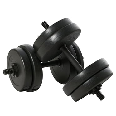 Soozier Adjustable 2 x 22lbs Weight Dumbbell Set for Weight Fitness Training Exercise Fitness Home Gym Equipment, Black (Pair)
