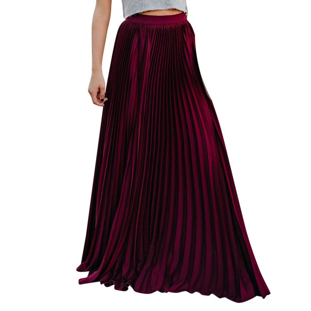 B91xZ Jupes pour Femmes Jupe Crayon Longue en Coton Stretch Modeste, Vin S