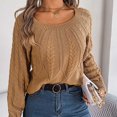 thumbnail image 2 of Yuyuzo Chandail Col Rond pour Femmes 2025 Manches Longues Décontracté Tricoté Ample Automne Hiver, 2 of 6