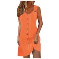 thumbnail image 1 of Ovzne Robes pour Femmes 2025 Robe pour Femme Printemps et Été Vacances Bouton Col en V Bretelles Haut Robe Vacances Robe Imprimée Liquidation, 1 of 6