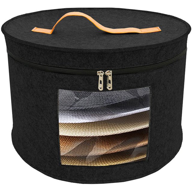 Boîte de Rangement pour Chapeaux Grande en Feutre avec Panneau Transparent