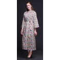 thumbnail image 3 of Bimba Light Purple Floral Leaves & Tazetta Daffodils Printed Womens Robes Long Soft Kimono Robe Cotton Bride Getting Ready Robe Long S, 3 of 5