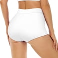 thumbnail image 3 of zanvin Bas de Bikini Taille Haute pour Femme Bas de Maillot de Bain, Blanc, G, 3 of 4