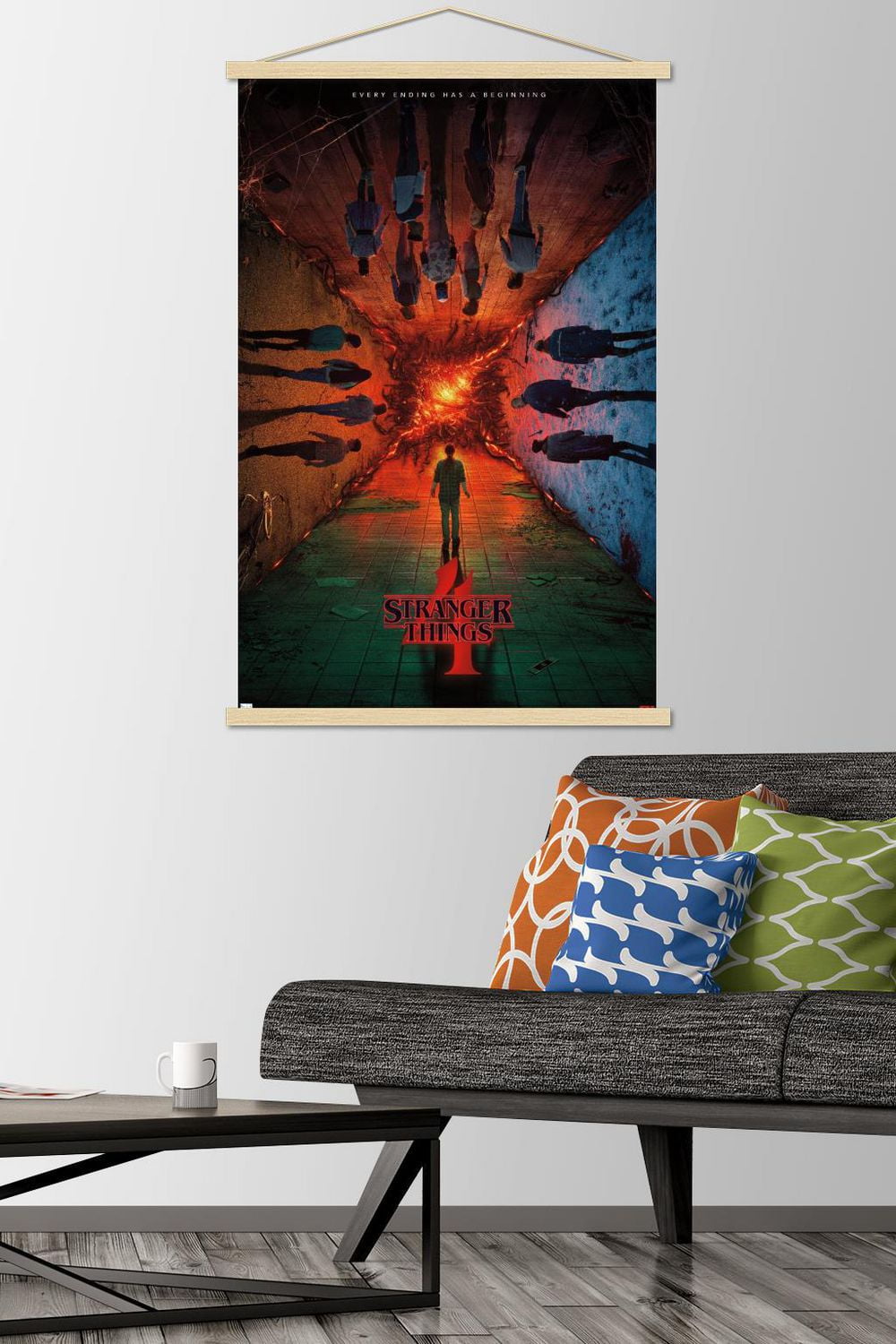 Netflix Stranger Things: Season 4 - Groupe Teaser Une Feuille 22,375" x 34" Affiche Murale avec Montures d'Affiche, par Trends International