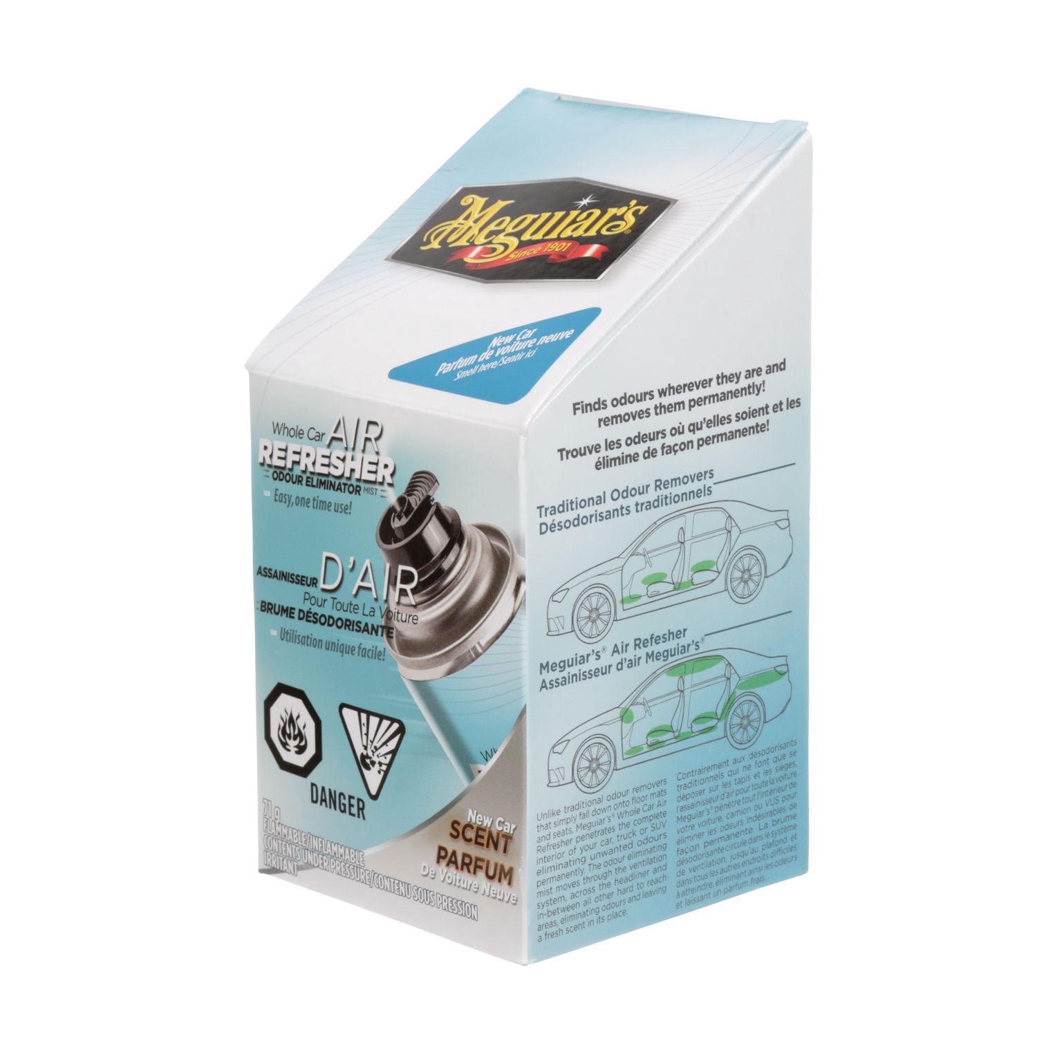 Assainisseur d’air en aérosol pour toute la voiture Meguiar’s®, G16402C, parfum de voiture neuve, 71 g (2,5 oz)
