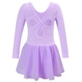 thumbnail image 3 of Cowsor Justaucorps de Base à Manches Longues pour Filles avec Jupe, Robe Tutu de Danse Ballet pour Enfant, 3 of 4