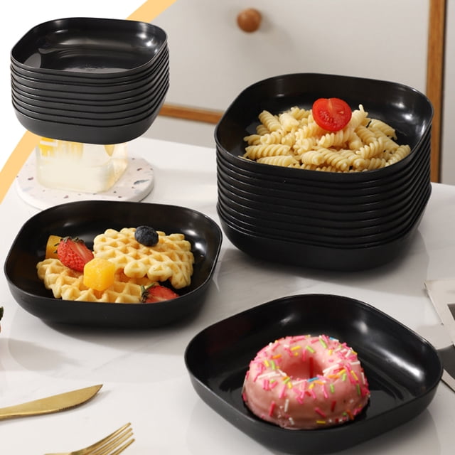 Yrmaups Assiettes Incassables pour le Souper, Plat Léger Incassable, Assiette Réutilisable Compatible Micro-Ondes, Ensemble d'Assiettes de Cuisine et de Camping, Assiette en Mélamine pour le Souper