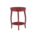 thumbnail image 3 of Bowery Hill Table d'Appoint Ronde Contemporaine en Bois avec Tablette, Rouge, 3 of 12