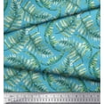 thumbnail image 3 of Soimoi Blue Poly Georgette Fabric Cedar Leaves Print Fabric by the Yard 42 Inch Wide, 3 of 3