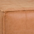 thumbnail image 4 of Simpli Home Brody Pouf de Table Basse Carré Grand Carré Boho en Similicuir Brun Vieilli, 4 of 6
