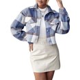 thumbnail image 1 of MAWCLOS Veste de Laine pour Femmes Veste à Manches Longues Vestes de Cardigan de Fête Épissées Bleu M, 1 of 3